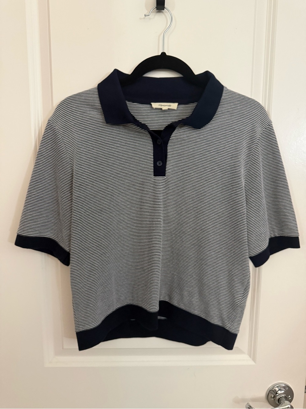 Madewell Striped Shrunken Polo Tee